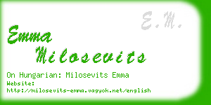 emma milosevits business card